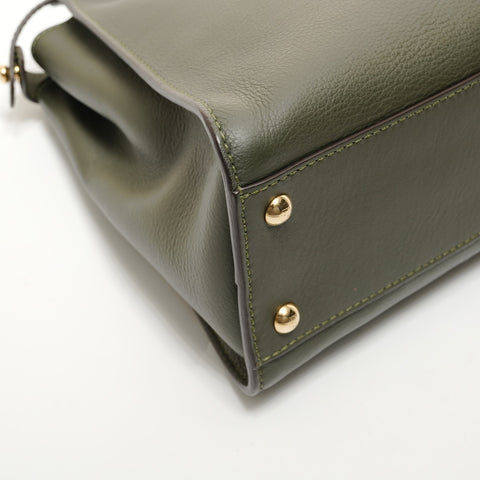 FENDI Leather 2-way medium peekaboo bag Handbag khaki WS27877