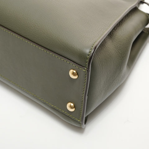 FENDI Leather 2-way medium peekaboo bag Handbag khaki WS27877