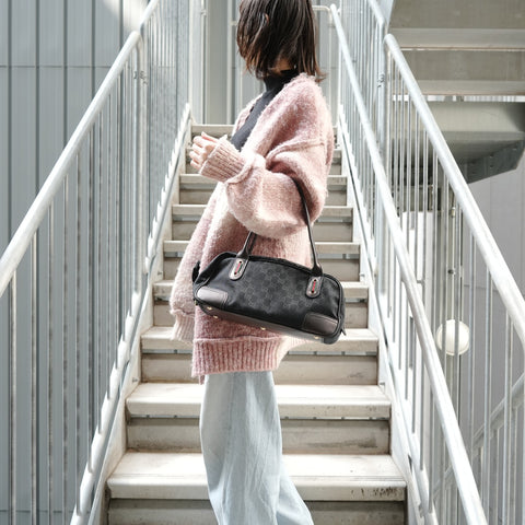 GUCCI GG Canvas Princess Shoulder Bag black WS27879