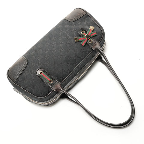 GUCCI GG Canvas Princess Shoulder Bag black WS27879