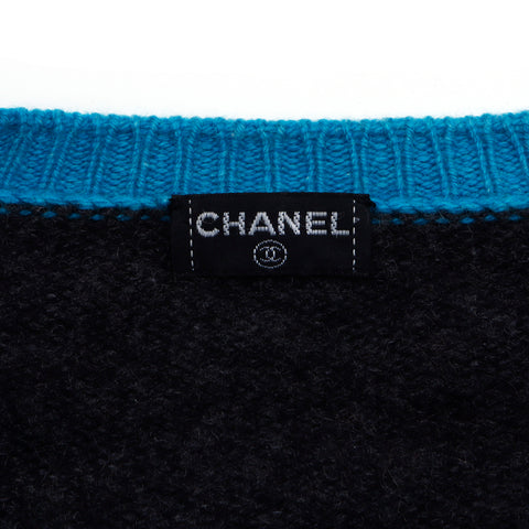 CHANEL COCO Mark 2000s knit cashmere gray WS2787