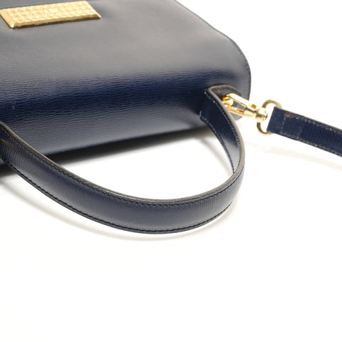 Christian Dior Leather 2WAY Handbag Navy WS27880