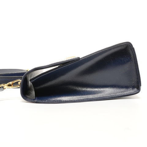 Christian Dior Leather 2WAY Handbag Navy WS27880