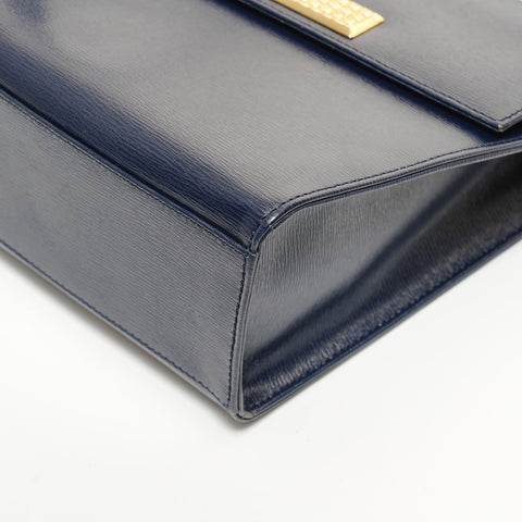 Christian Dior Leather 2WAY Handbag Navy WS27880