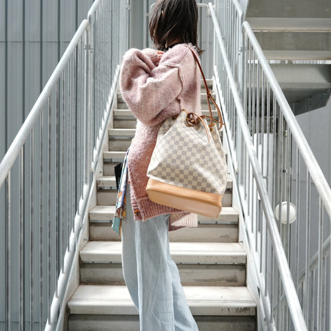 LOUIS VUITTON Damier Azur No, made in 2007 Shoulder Bag white WS27883