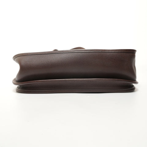 HERMES □H stamp, 2004 Evelyn II GM Epsom Chocolate Shoulder Bag Brown WS27889