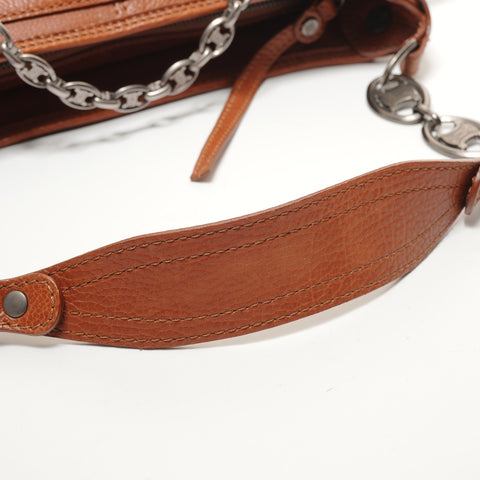 CELINE Leather Triomphe Boogie Bag Shoulder Bag Brown WS27890