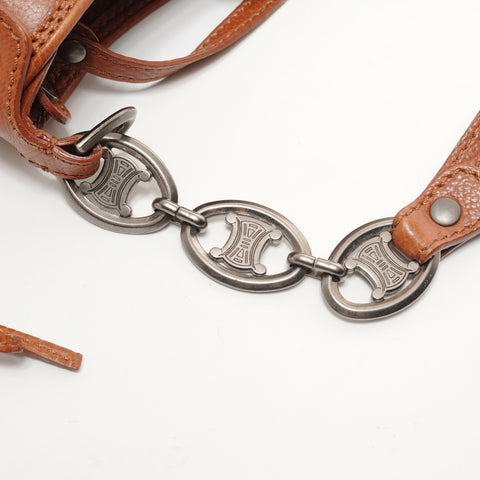 CELINE Leather Triomphe Boogie Bag Shoulder Bag Brown WS27890