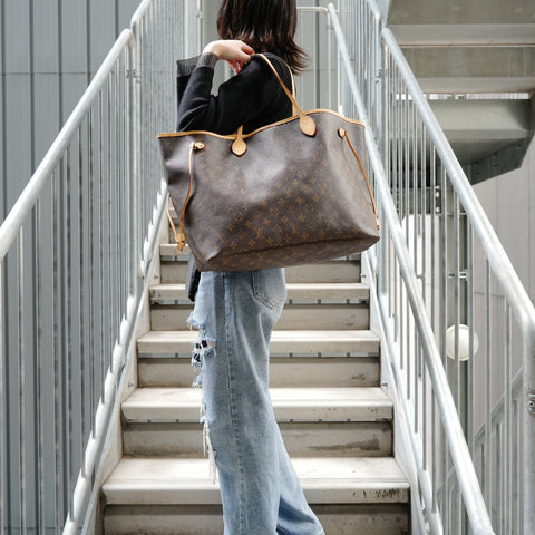 LOUIS VUITTON Monogram Neverfull GM, manufactured in 2008. Tote Bag Brown WS27893
