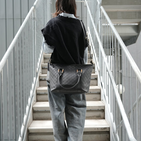 GUCCI GGguccissima 2way Tote Bag black WS27896