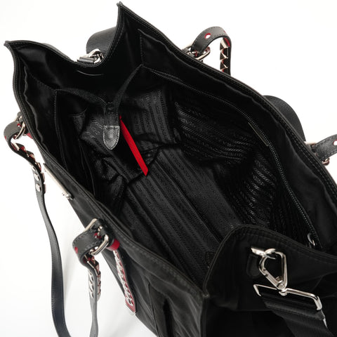 PRADA Nylon Studs 2-way Tote Bag black WS27897