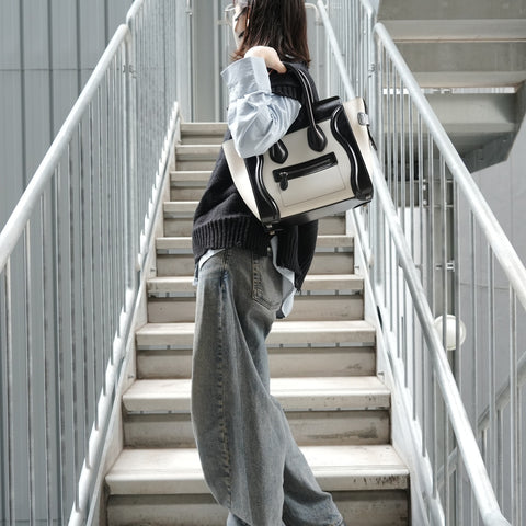 CELINE Luggage Micro Leather Handbag white WS27900