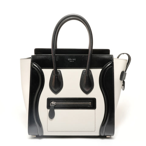 CELINE Luggage Micro Leather Handbag white WS27900