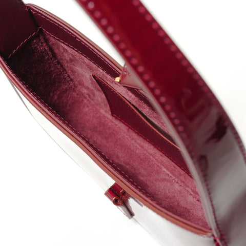 YVES SAINT LAURENT YSL LE 5 A 7 Mini Hobo Patent Le San Cassette Shoulder Bag Red WS27901