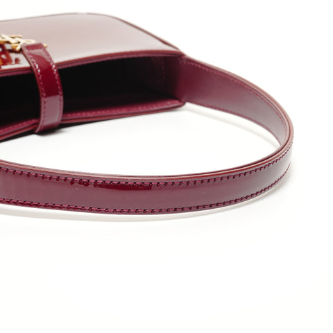 YVES SAINT LAURENT YSL LE 5 A 7 Mini Hobo Patent Le San Cassette Shoulder Bag Red WS27901