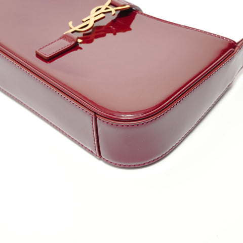 YVES SAINT LAURENT YSL LE 5 A 7 Mini Hobo Patent Le San Cassette Shoulder Bag Red WS27901