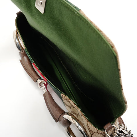 GUCCI GG Canvas Horsebit 2-way Shoulder Bag Brown WS27902