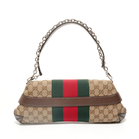 GUCCI GG Canvas Horsebit 2-way Shoulder Bag Brown WS27902