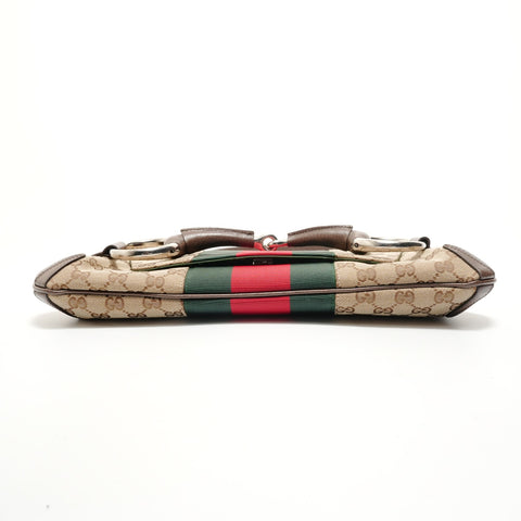 GUCCI GG Canvas Horsebit 2-way Shoulder Bag Brown WS27902