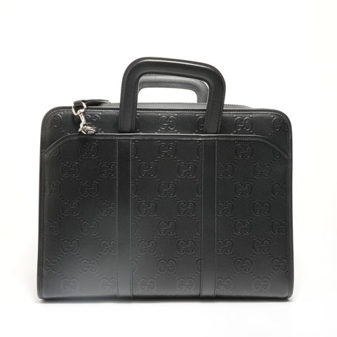 GUCCI GG Embossed 2-Way Business Bag Handbag black WS27904