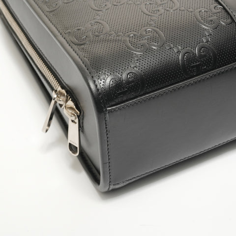 GUCCI GG Embossed 2-Way Business Bag Handbag black WS27904