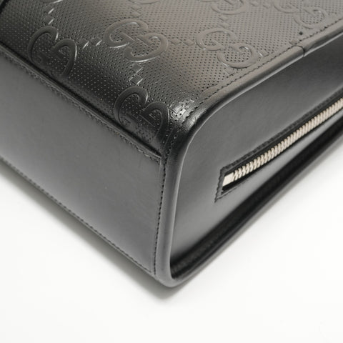 GUCCI GG Embossed 2-Way Business Bag Handbag black WS27904