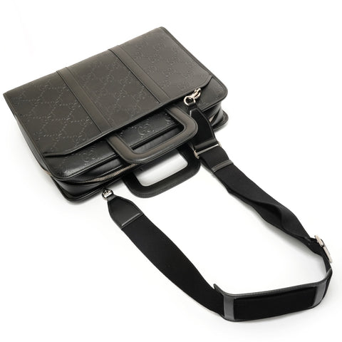 GUCCI GG Embossed 2-Way Business Bag Handbag black WS27904