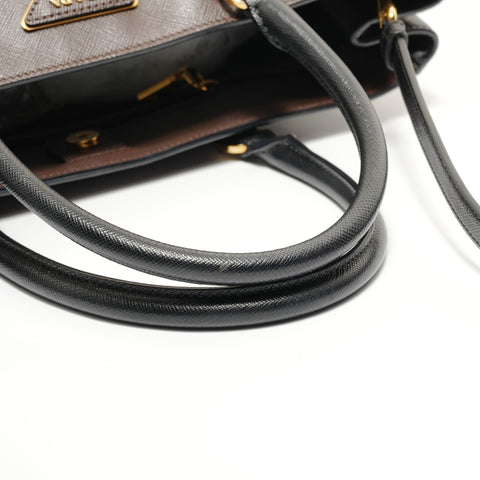 PRADA Saffiano Galleria 2way Handbag Brown WS27909