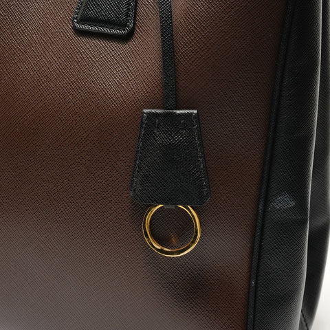 PRADA Saffiano Galleria 2way Handbag Brown WS27909