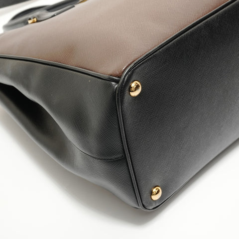 PRADA Saffiano Galleria 2way Handbag Brown WS27909