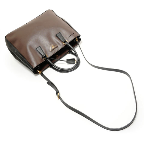 PRADA Saffiano Galleria 2way Handbag Brown WS27909