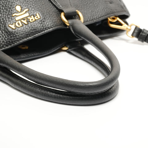 PRADA Vitello Daino Leather 2-way Tote Bag black WS27910