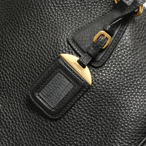 PRADA Vitello Daino Leather 2-way Tote Bag black WS27910