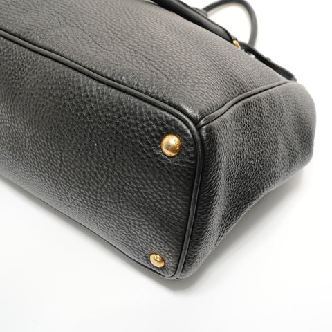 PRADA Vitello Daino Leather 2-way Tote Bag black WS27910