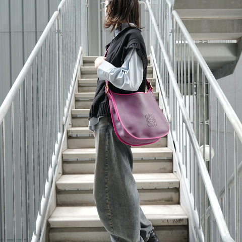 LOEWE Anagram leather Shoulder Bag purple WS27911