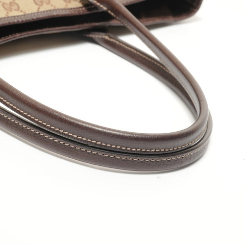 GUCCI GG Canvas Shelly Ribbon Tote Bag beige WS27917