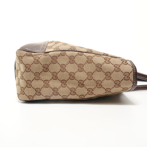 GUCCI GG Canvas Shelly Ribbon Tote Bag beige WS27917