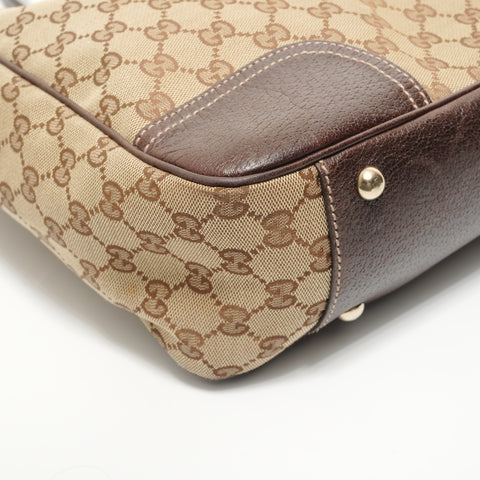 GUCCI GG Canvas Shelly Ribbon Tote Bag beige WS27917