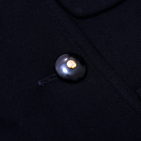 Chanel Coco Button 1990s Jacket Silk Black WS2791