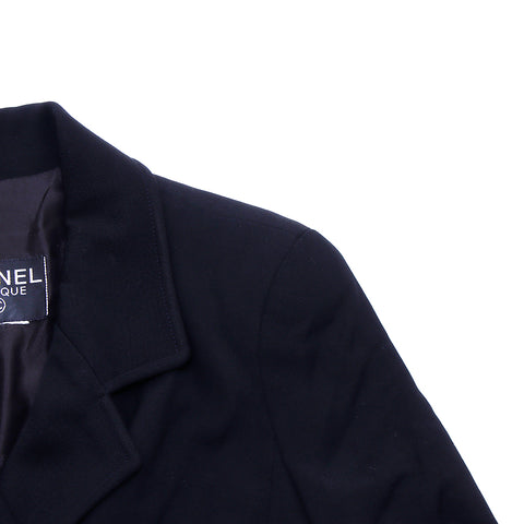 Chanel Coco Button 1990s Jacket Silk Black WS2791