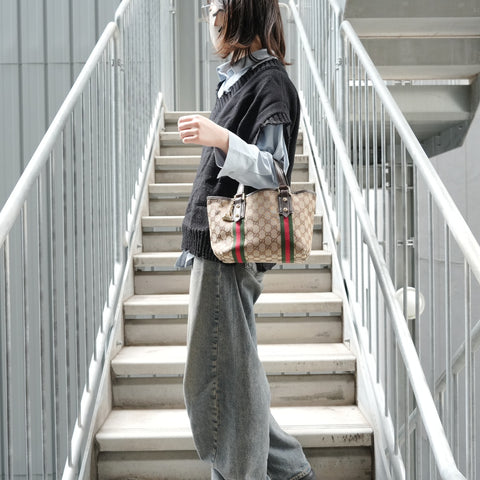 GUCCI GG Canvas Sherry Handbag beige WS27921