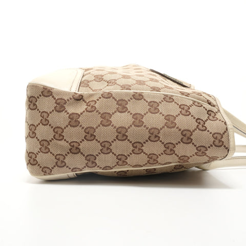 GUCCI GG Canvas Shelly Ribbon Tote Bag beige WS27922