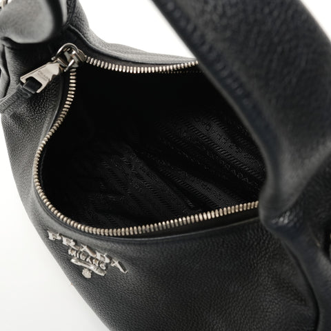 PRADA Leather 2way Shoulder Bag black WS27925