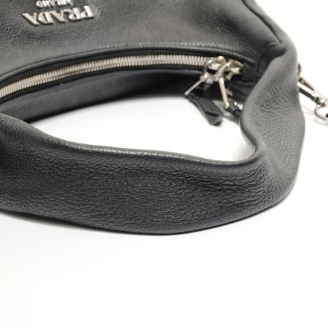 PRADA Leather 2way Shoulder Bag black WS27925