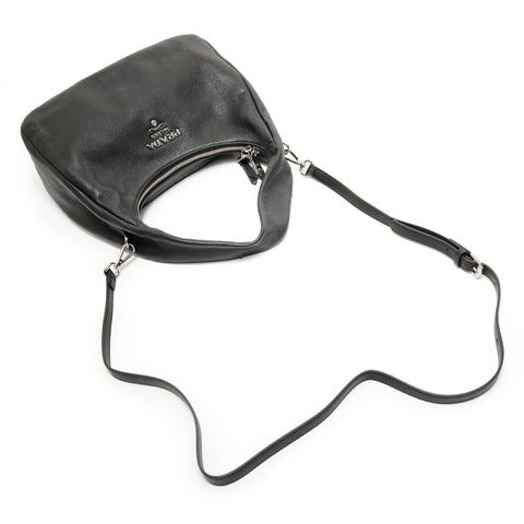 PRADA Leather 2way Shoulder Bag black WS27925
