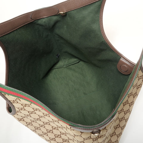 GUCCI GG Canvas Sherry Giglio Tote Bag beige WS27927