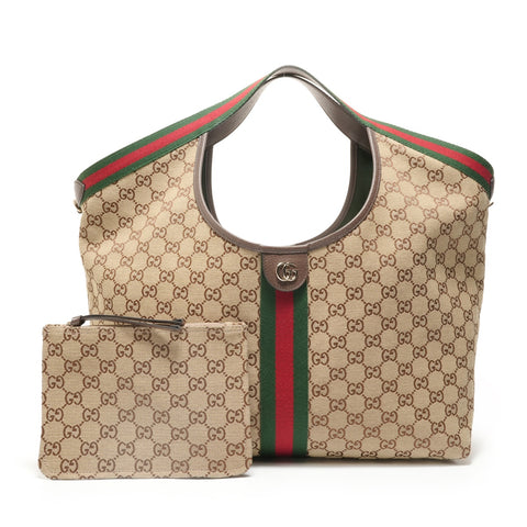 GUCCI GG Canvas Sherry Giglio Tote Bag beige WS27927