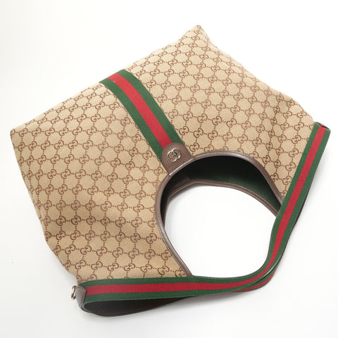 GUCCI GG Canvas Sherry Giglio Tote Bag beige WS27927