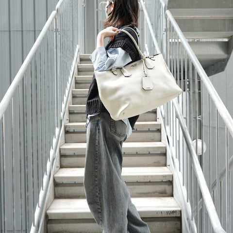 PRADA Leather bag Tote Bag white WS27929