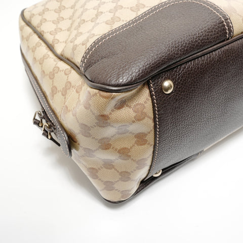GUCCI Sherry Line GG Crystal Gold Metal GG Canvas Boston bag beige WS27932